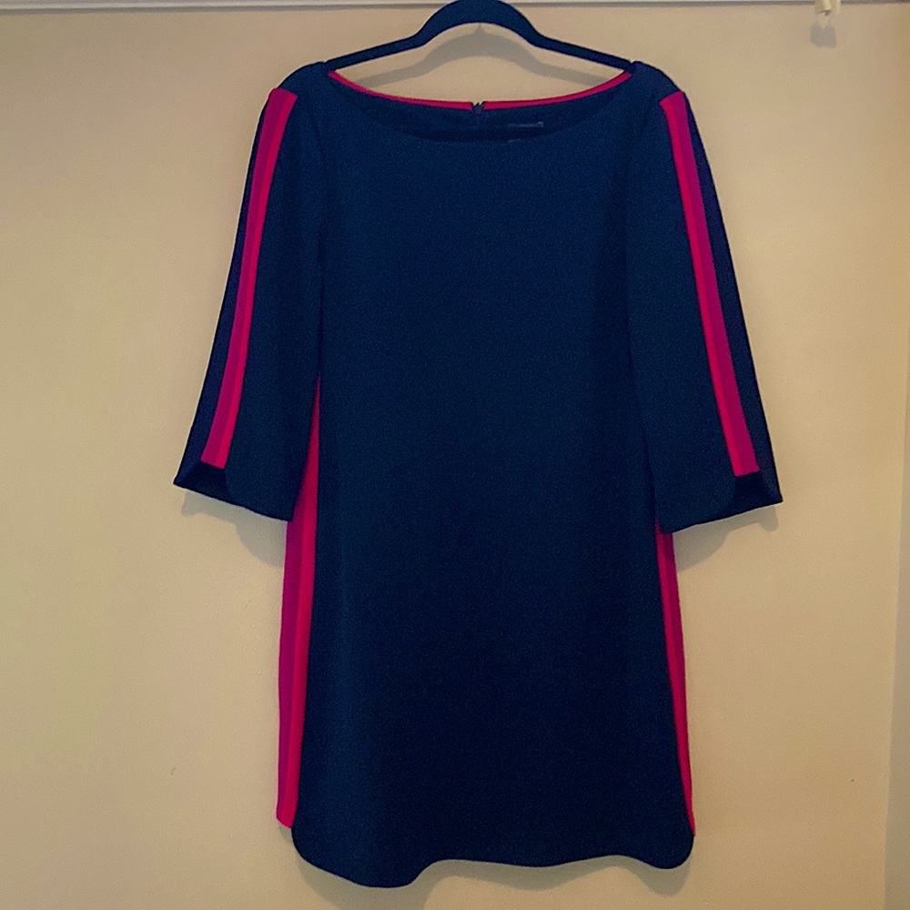 Vince Camuto Women’s Shift Dress EUC sz 14 Navy Hot Pink